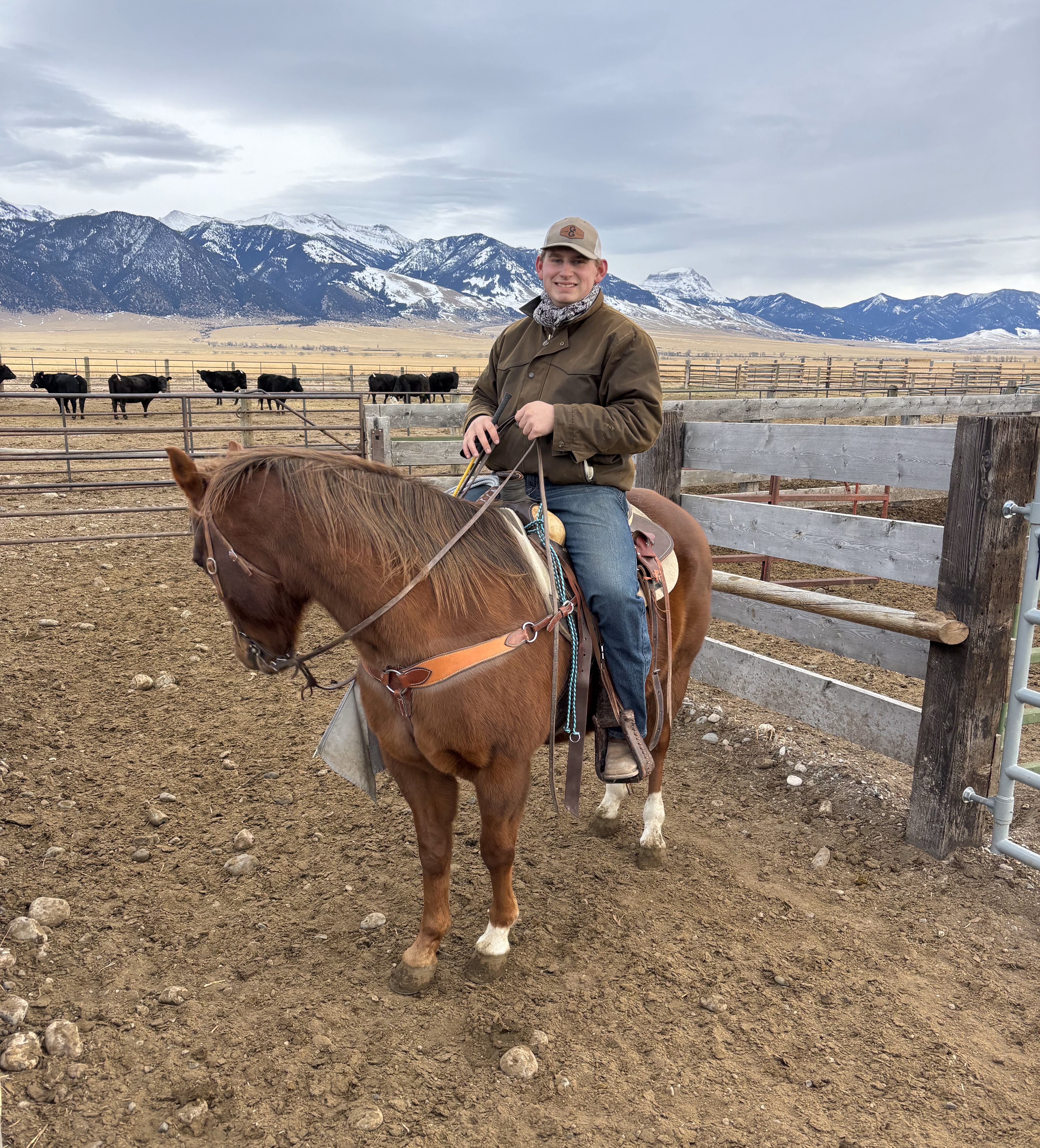 a young rancher on a horse