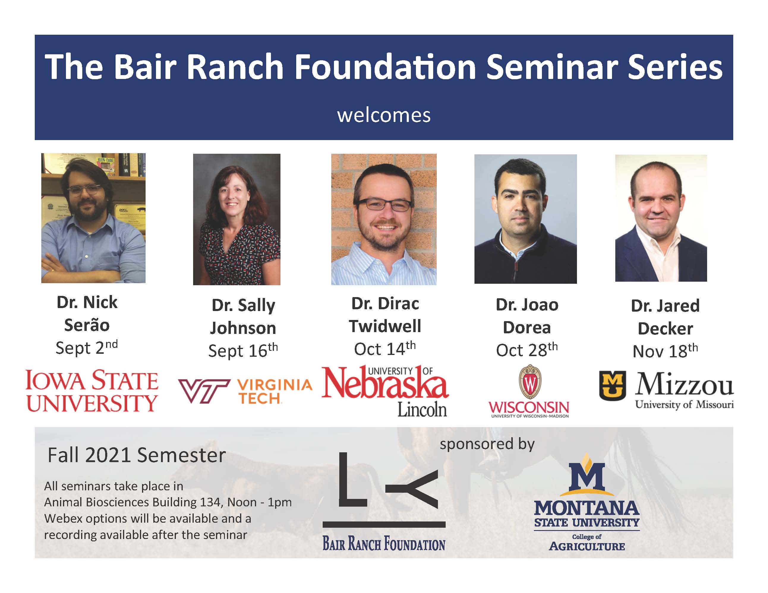 2021 Fall Bair Ranch Foundation Seminar Speakers