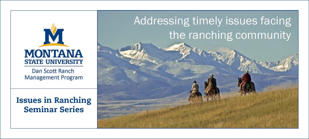 Three men on horseback on Montana rangeland